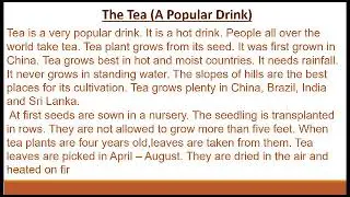 Tea  | Paragraph on tea | Paragraph writing | the english school