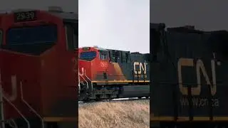Canadian National DPU Shoving a Freight Train from the Middle