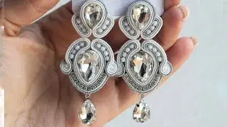 Bridal soutache crystals Earrings