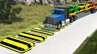 Cars vs Strange Consecutive Speed Bumps - BeamNG Drive
