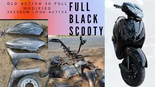 Old Honda Activa 3g full modified full Black spray painting scooty #bikers