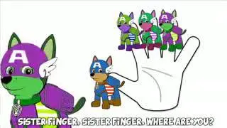 Paw Patrol Chase Avengers SuperHero Outfit | Finger Family Animation Nursery Rhyme Song For Kids