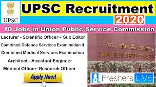 UPSC Recruitment 2020 - Apply online UPSC Vacancies