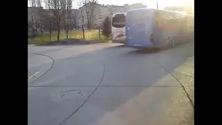 Zagreb:Central bus station,Two buses at platform