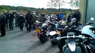 EU Anti biking protest at services Junc31 M6