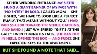 At Her Wedding Entrance, My Sister Hung A Giant Banner Of My Face With “NO ENTRY” In Bold. I Called
