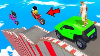 GTA 5 : Franklin Tried Hyper Cars Mega Ramp Jump Challenge in GTA 5 ! (GTA 5 mods)