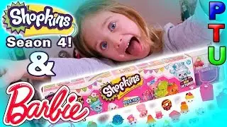 BARBIE DOLLS SHOPKINS Season 4 Megapack Toy Surprise Blind Bags Playtime Toy Unboxing