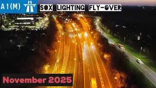 A1(M) Hatfield Low Pressure Sodium Lighting Drone Flight