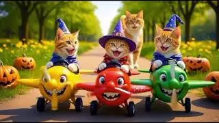 Strong Cat Dad Teaching Little Kitten to Ride a Bicycle | Cute Cat Family Story