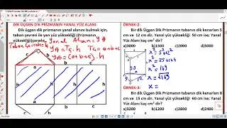 6-)M8 Geometrik Cisimler (Dik Üçgen Prizma Yanal alanı) 6