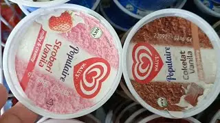 ASMR most popular ice cream / some lots of varian ice cream/ chocolate/strawberry/vanilla #icecream