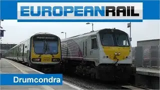 Irish Rail Class 201 General Motors locomotive 207 passes Drumcondra station light engine