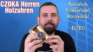 CZOKA Herren Holzuhr | Japanisches Quarzuhrenwerk - Nat&uuml;rliches Holz ohne Chemie