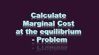 Calculate Marginal Cost at the equilibrium -  Problem