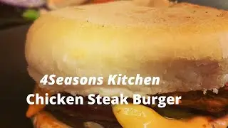 Chicken Steak Burger With English Subtitles, Peri Peri Chicken Steak Burger, Burger Recipes