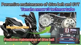 Preventive maintenance of drive belt and CVT cleaning yamaha nmax V3  techmax turbo 