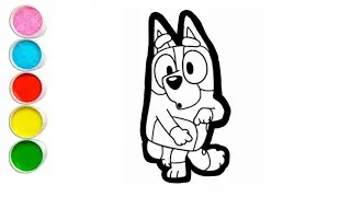 Bluey 🐶 Dancing Pose 💃 Easy Drawing 🎨 For Kids | Step by Step 🖍⭐ Fun Art #EasyDrawing