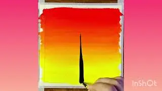 Sunset article painting ideas for beginners poster colour 