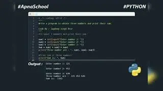 Python Program To find Sum of  three number