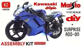 Maisto Kawasaki Ninja ZX 6R 1:12 scale die-cast Motorcycle Assembly Kit with a Surprise Add-on