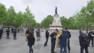 Handful of May Day protesters in Paris defy lockdown