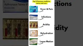 Top 5 Common medicine name and Uses 💯💊❤️|| #shorts #youtubeshorts #medicine