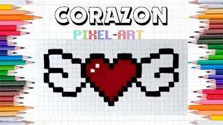 Pixel Art Tutorial: Drawing a HEART with WINGS Step By Step