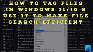 Как помечать файлы тегами в Windows 11/10 и использовать это для повышения эффективности поиска файлов