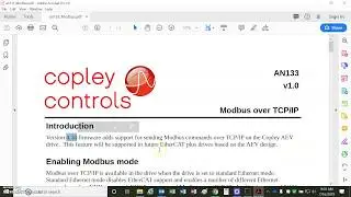 Copley Modbus TCP Introduction - Function Code, Read/Write, IP, DHCP