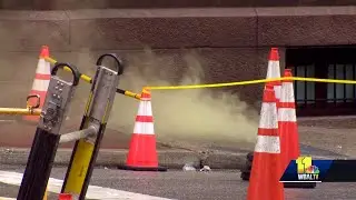 Crews remain on scene of underground fire in downtown Baltimore