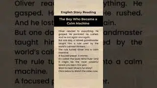 English Story 📖 The Boy Who Became a Calm Machine #englishreading #englishgrammar #shorts