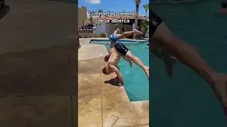 As&iacute; son los gimnastas en la alberca 👀🔥 #acrobacias #gimnasia #hermanos