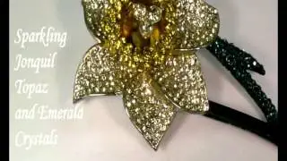 Crystal Daffodil Brooch - Marie Curie.wmv