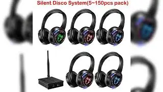 A must-have product!&nbsp;Silent Disco Compete System Black Led Wireless Headphones - Quiet Clubbing Pa