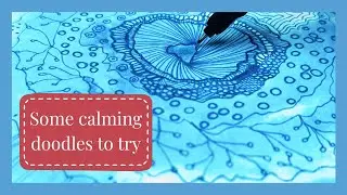 Relaxing Doodle Techniques Over Watercolour Backgrounds - inspiration for Art, doodle slow stitching