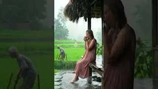 Rainsounds On Rice Field For Relaxing Sleep #asmr #nature #rain