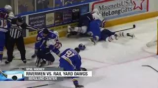 Rail Yard Dawgs fight for the 3-1 win over Peoria Rivermen