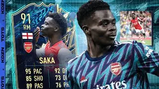 YOU NEED THIS CARD!🔥 91 TOTS BUKAYO SAKA PLAYER REVIEW! FIFA 22 ULTIMATE TEAM