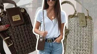 Tutorial bag para celular em couro e crochê  