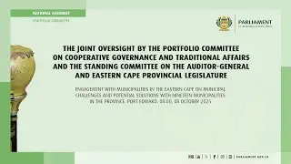 The Joint Oversight COGTA, SCAG and Eastern Cape Provincial Legislature, 08 October 2025