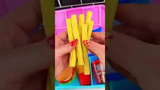 Packing School Lunch with CANDY Fast Food *BENTO Box* Satisfying Video ASMR! 🍔🍟 #shorts #asmr