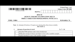 AKTU B.Tech 2nd Year OOPS with Java PYQs SOLVED! 💯 | Complete 2023-24 Paper Solution | 90+ Marks🔥