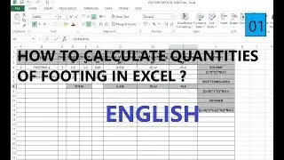 01-HOW TO CALCULATE QUANTITIES OF FOOTING IN EXCEL? IN ENGLISH