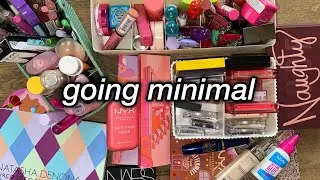 decluttering my ENTIRE makeup collection to go MINIMAL