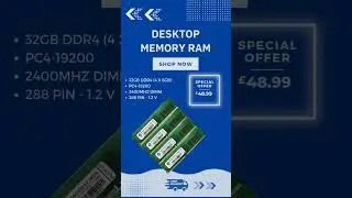 32GB DDR4 2400MHz 4 X 8GB Desktop Memory RAM #ram #32gb #ddr4ram #ddr4memory #ddr4ram #desktopram