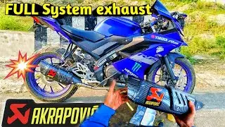 FULL system Akrapovic loud exhaust install in yamaha r15 v3 || @V3RIDER15