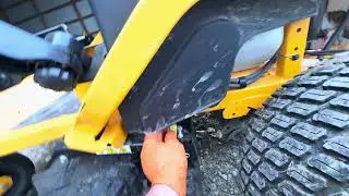 How to adjust the deck height of a cub cadet zt1 zero turn mower using all 3 adjusters