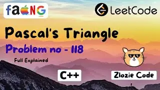 Pascal's Triangle C++ || Leetcode Problem Number 118 in CPP #ZlozieCode #code #cpp