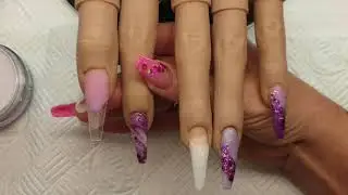 Purple & lilac ombre nails, CJP acrylics system, watch me work